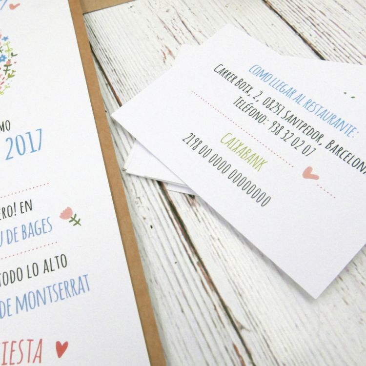 Invitación modelo Floral+Kraft