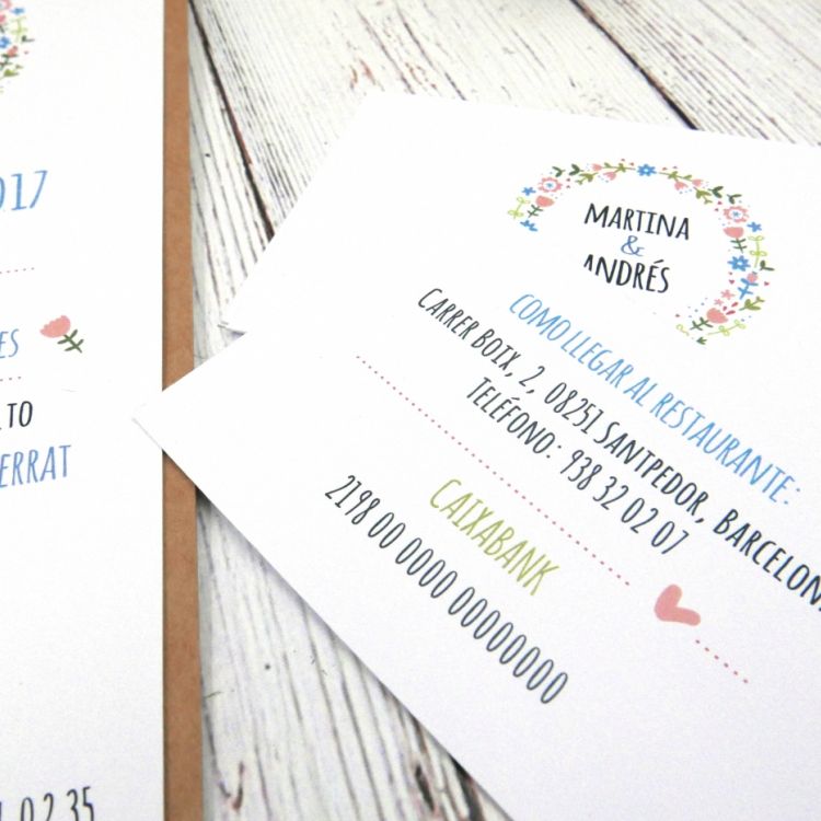 Invitación modelo Floral+Kraft