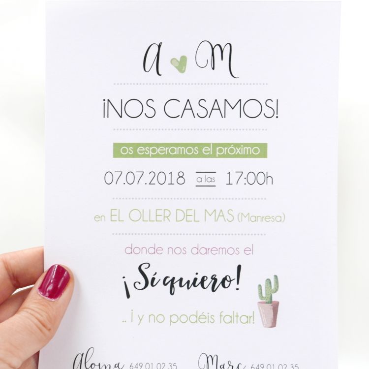 Invitación modelo Cactus