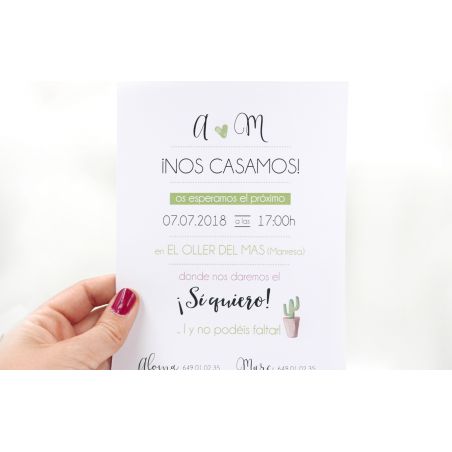 Invitación modelo Cactus