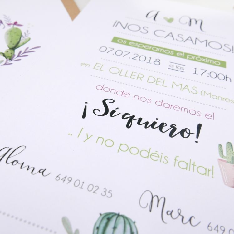 Invitación modelo Cactus