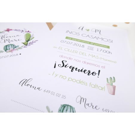 Invitación modelo Cactus