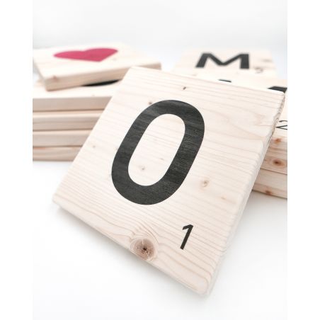 Alfabeto de madera Scrabble