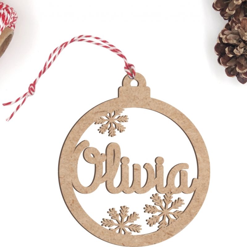 Bola de Navidad Personalizada Snow Wood