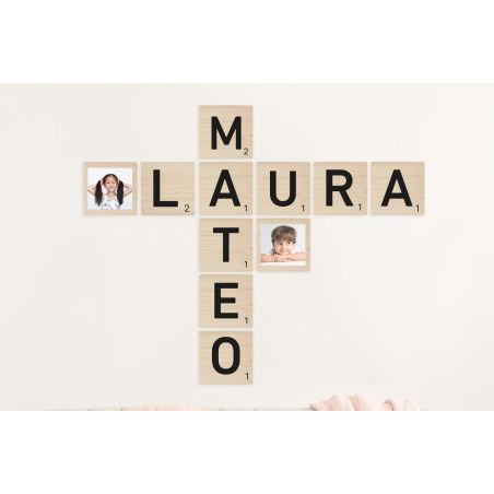 Alfabeto de madera Scrabble