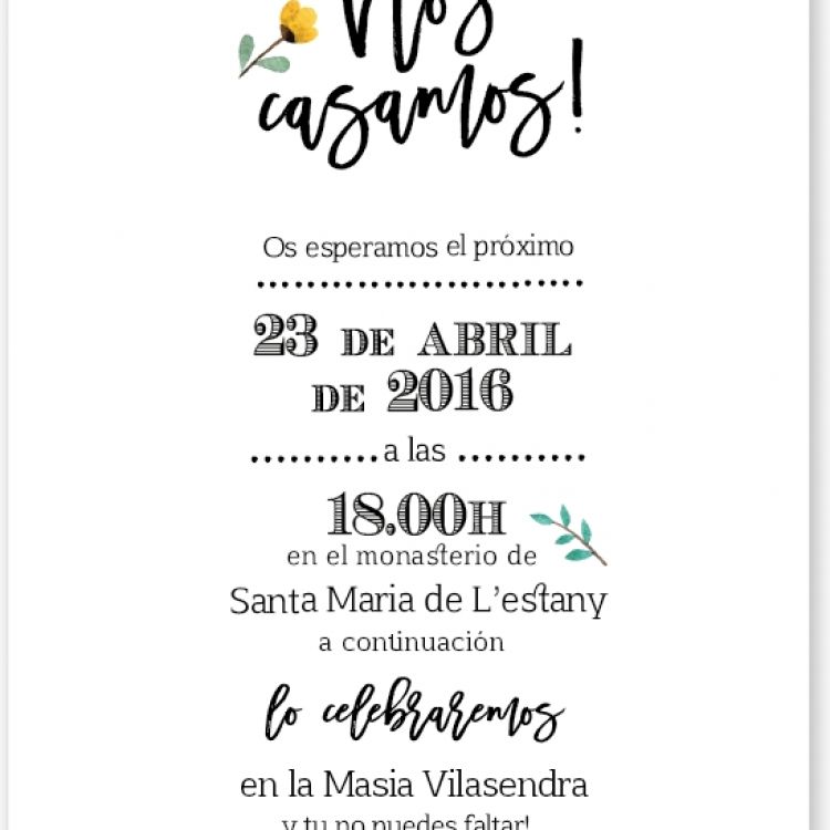 Invitación modelo Floral