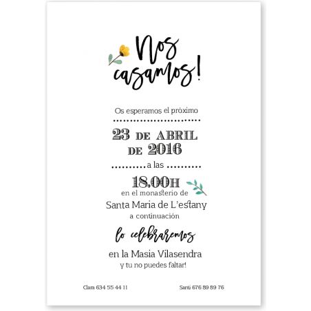 Invitación modelo Floral