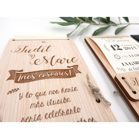 Invitación Papel y Madera