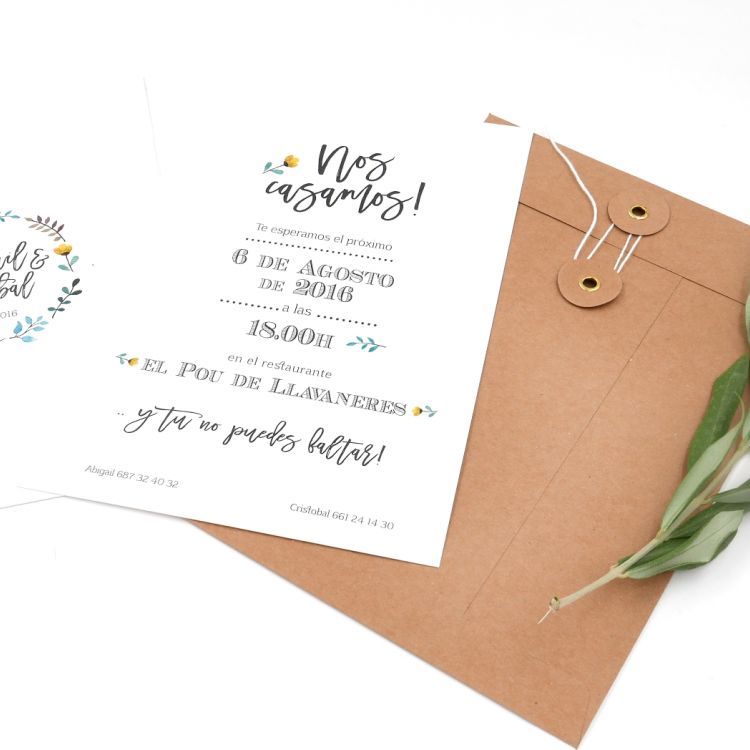 Invitación modelo Floral